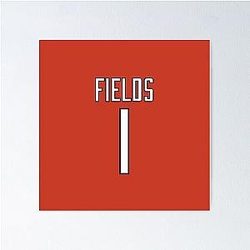 Justin Fields jersey poster