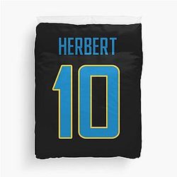Justin Herbert Los Angeles Chargers Duvet Cover