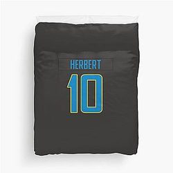 Justin Herbert Chargers Duvet Cover