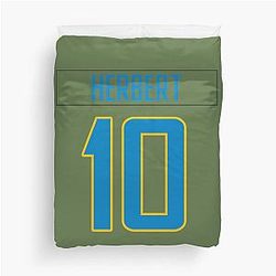 Justin Herbert Chargers Duvet Cover