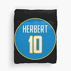 Justin Herbert Los Angeles Chargers Duvet Cover