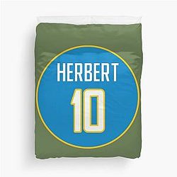 Justin Herbert Los Angeles Chargers Duvet Cover