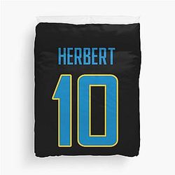 Justin Herbert Chargers Duvet Cover