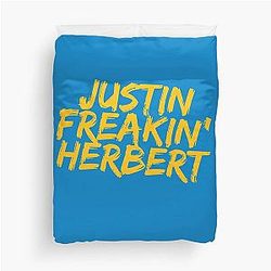Justin Herbert Los Angeles Chargers Duvet Cover