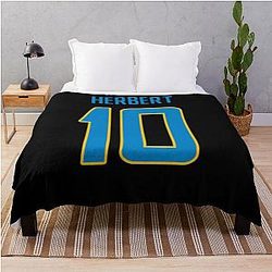 Justin Herbert Chargers Throw Blanket