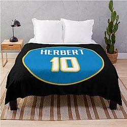 Justin Herbert Los Angeles Chargers Throw Blanket