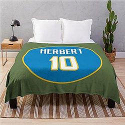 Justin Herbert Los Angeles Chargers Throw Blanket