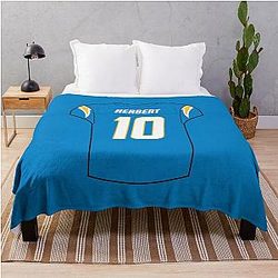 Justin Herbert Home Jersey Throw Blanket
