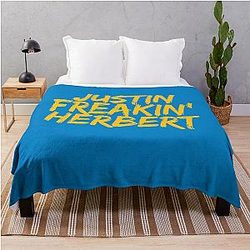 Justin Herbert Los Angeles Chargers Throw Blanket