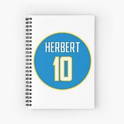 Justin Herbert Los Angeles Chargers Spiral Notebook