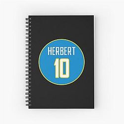 Justin Herbert Los Angeles Chargers Spiral Notebook