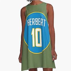 Justin Herbert Los Angeles Chargers A-Line Dress