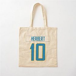 Justin Herbert Chargers Cotton Tote Bag