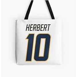 Justin Herbert All Over Print Navy Tote Bag