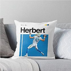 Justin Herbert Throw Pillow
