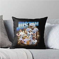Justin Herbert Throw Pillow