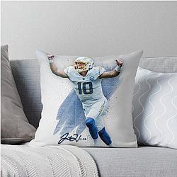 Justin Herbert Los Angeles Sports Art Throw Pillow