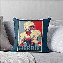 Justin Herbert Chargers Throw Pillow