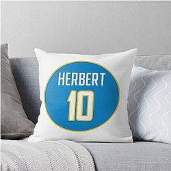 Justin Herbert Los Angeles Chargers Throw Pillow