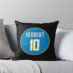 Justin Herbert Los Angeles Chargers Throw Pillow