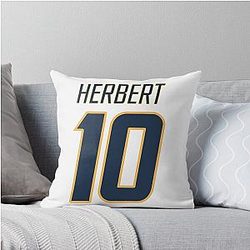 Justin Herbert Navy Throw Pillow