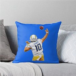 Justin Herbert 10 Touchdown Classic Throw Pillow
