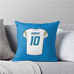 Justin Herbert Throw Pillow