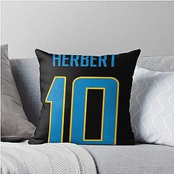 Justin Herbert Chargers Throw Pillow