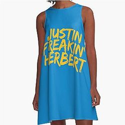 Justin Herbert Los Angeles Chargers A-Line Dress