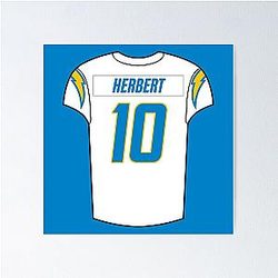 Justin Herbert Away Jersey Poster