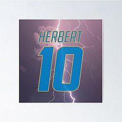 Justin Herbert Lightning Poster
