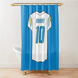 Justin Herbert Away Jersey Shower Curtain