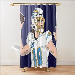 Justin Herbert Quarterback Shower Curtain