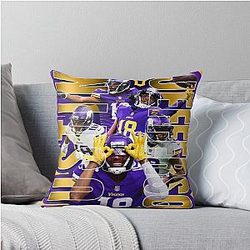 Justin Jefferson Football Star Artwork Throw Pillow