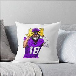 Justin Jefferson Griddy Throw Pillow