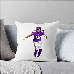 Justin Jefferson Griddy Throw Pillow