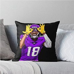 Justin Jefferson Griddy MVP Throw Pillow