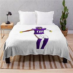 Justin Jefferson Griddy Throw Blanket