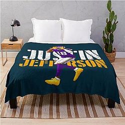 Justin Jefferson Classic Throw Blanket