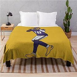 Justin Jefferson Celebration Throw Blanket