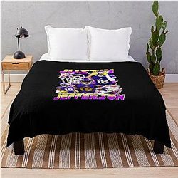 Justin Jefferson Retro Collage Throw Blanket