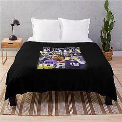 Justin Jefferson Retro Throw Blanket