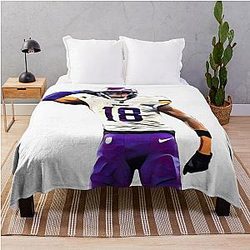 Justin Jefferson 18 Flex Throw Blanket
