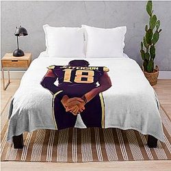 Justin Jefferson posing Throw Blanket