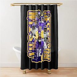 Justin Jefferson Football Artwork Shower Curtain