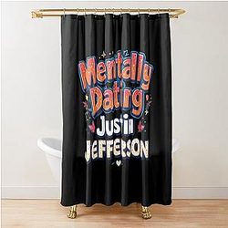 Mentally Dating Justin Jefferson Shower Curtain