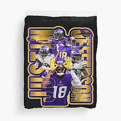 Justin Jefferson Football Artwork Duvet Cover