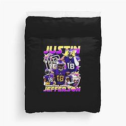 Justin Jefferson Retro Duvet Cover