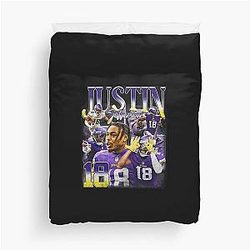 Justin Jefferson Retro Duvet Cover