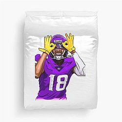 Justin Jefferson Griddy Duvet Cover
